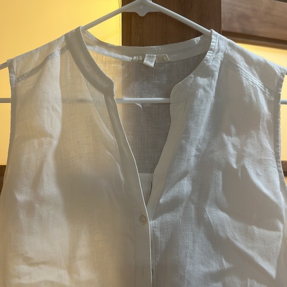 Eileen Fisher White Linen Tunic (S/P) - Picture 2 of 4